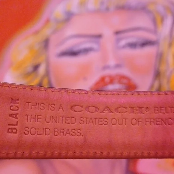 Coach Black Leather Belt with Gold Buckle sz.M - Picture 4 of 5
